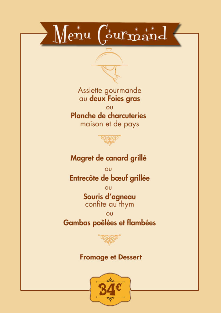 Menu Gourmand - Hotel restaurant Le Somail